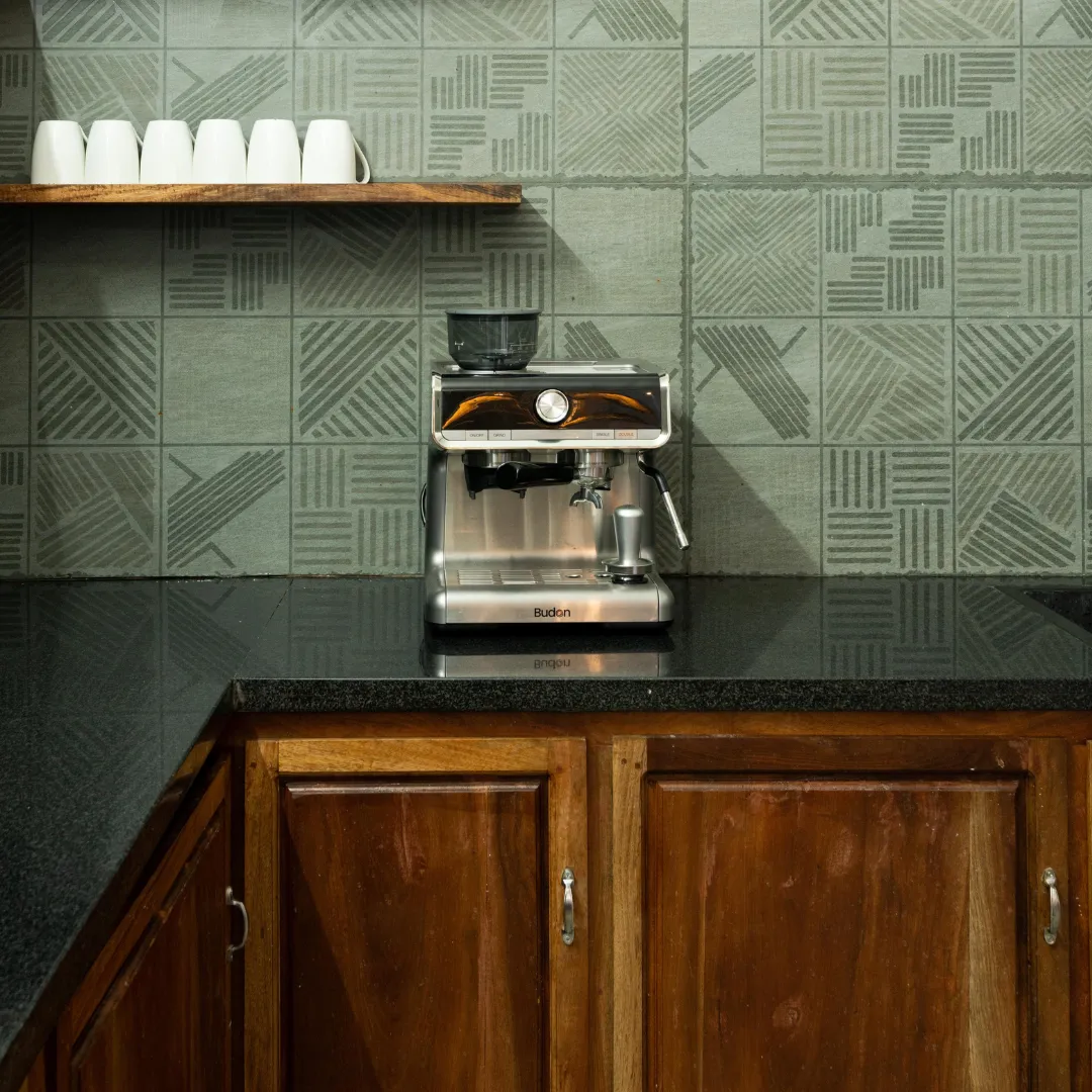 Coffee station and beverage area inside the private Coorg villa