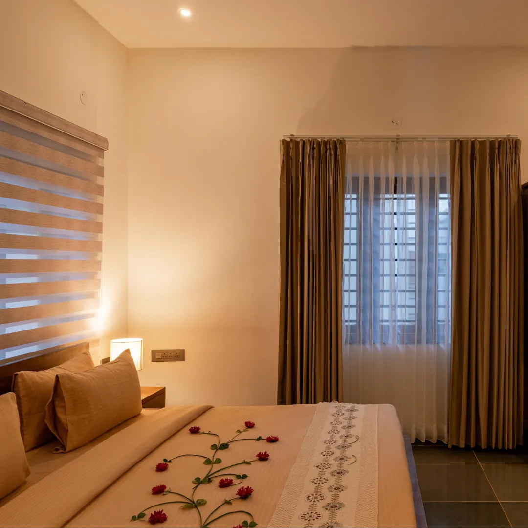 Relaxing indoor space inside the plantation villa in Coorg