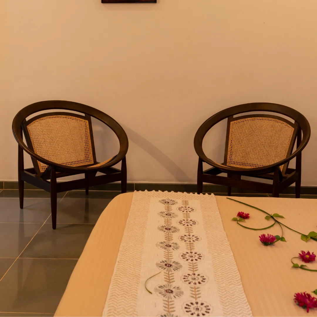 Spacious dining and kitchen area at the Coorg villa