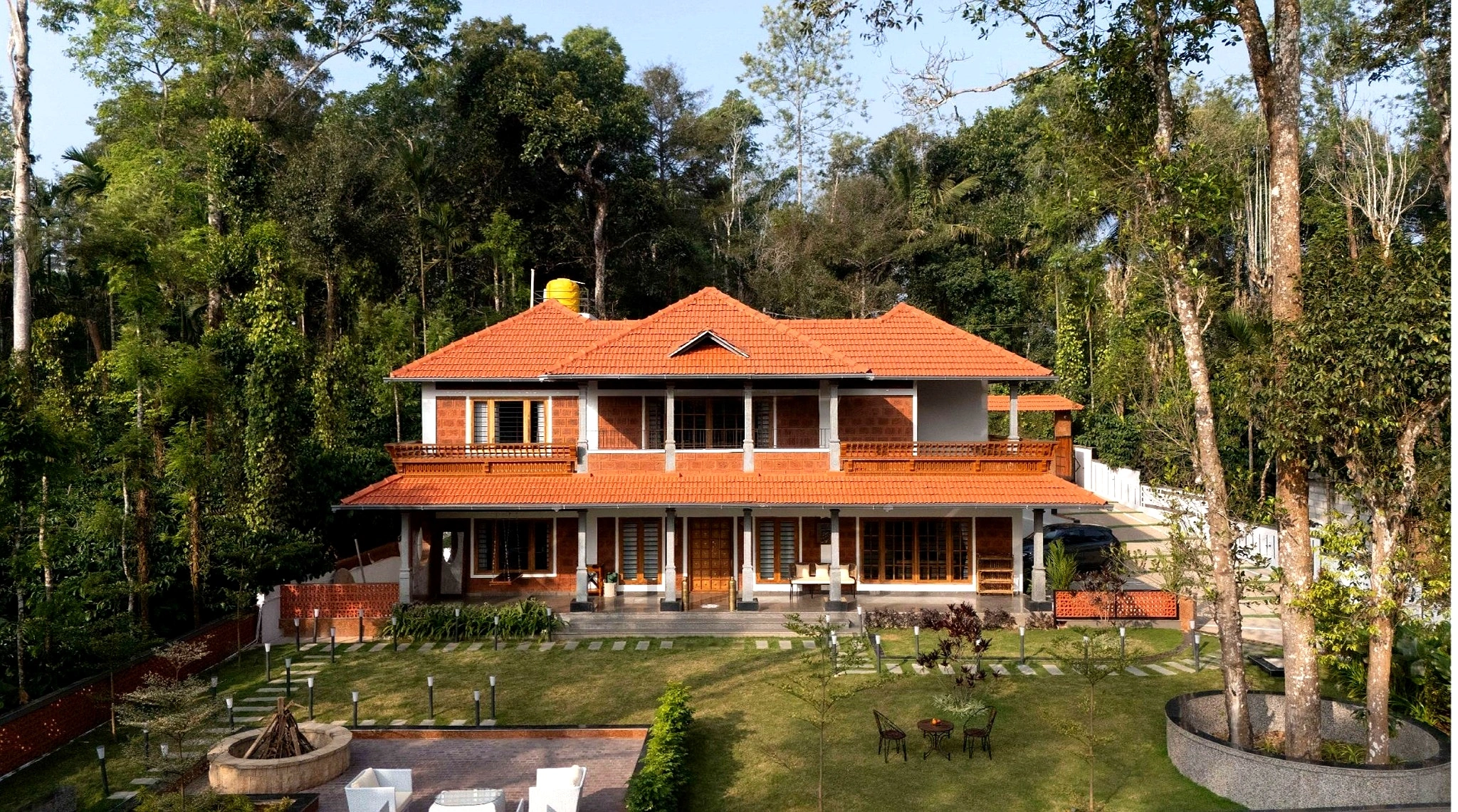 Luxury pure veg private pool villa in Coorg by Mirth Resorts surrounded by coffee plantation