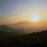Beautiful sunrise and pleasant weather view in Coorg hills
